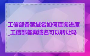 工信部备案域名如何查询进度_工信部备案域名可以转让吗