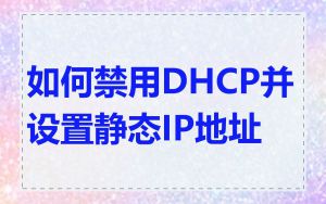 如何禁用DHCP并设置静态IP地址