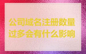 公司域名注册数量过多会有什么影响