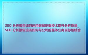 SEO 分析报告如何运用数据挖掘技术提升分析质量_SEO 分析报告应该如何与公司的整体业务目标相结合