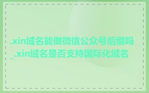 .xin域名能做微信公众号后缀吗_.xin域名是否支持国际化域名