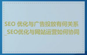 SEO 优化与广告投放有何关系_SEO优化与网站运营如何协同