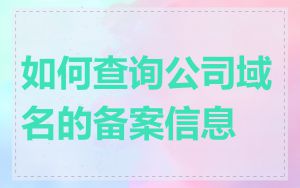 如何查询公司域名的备案信息