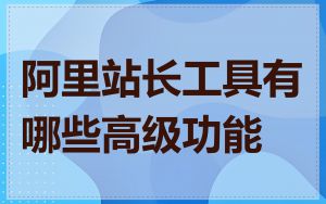 阿里站长工具有哪些高级功能