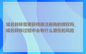 域名转移需要获得原注册商的授权吗_域名转移过程中会有什么潜在的风险