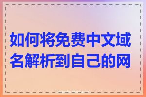 如何将免费中文域名解析到自己的网站