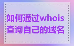 如何通过whois查询自己的域名