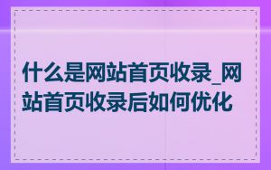 什么是网站首页收录_网站首页收录后如何优化