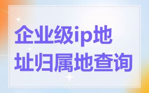企业级ip地址归属地查询