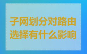 子网划分对路由选择有什么影响