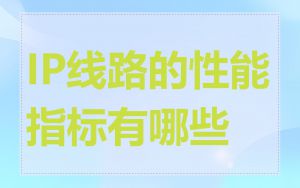 IP线路的性能指标有哪些