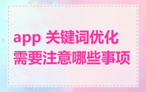 app 关键词优化需要注意哪些事项