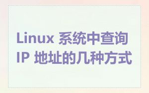 Linux 系统中查询 IP 地址的几种方式