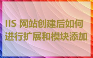 IIS 网站创建后如何进行扩展和模块添加