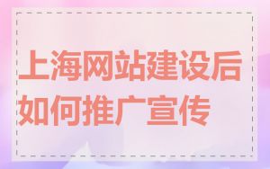 上海网站建设后如何推广宣传