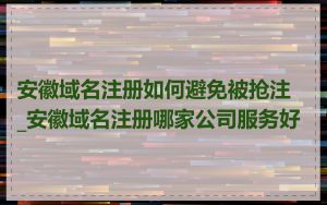 安徽域名注册如何避免被抢注_安徽域名注册哪家公司服务好