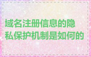 域名注册信息的隐私保护机制是如何的