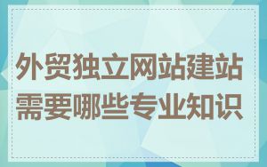 外贸独立网站建站需要哪些专业知识