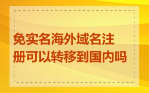 免实名海外域名注册可以转移到国内吗