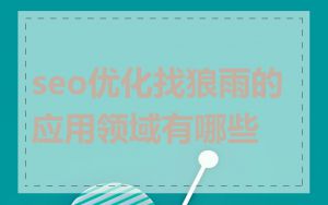 seo优化找狼雨的应用领域有哪些