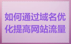 如何通过域名优化提高网站流量