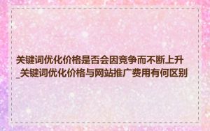 关键词优化价格是否会因竞争而不断上升_关键词优化价格与网站推广费用有何区别
