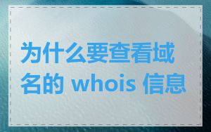 为什么要查看域名的 whois 信息