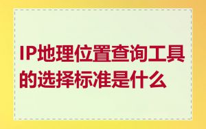 IP地理位置查询工具的选择标准是什么