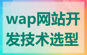 wap网站开发技术选型