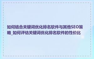 如何结合关键词优化排名软件与其他SEO策略_如何评估关键词优化排名软件的性价比
