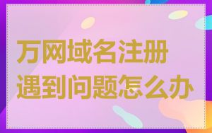 万网域名注册遇到问题怎么办