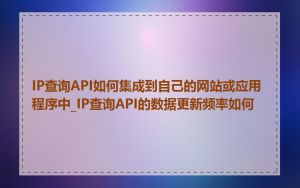 IP查询API如何集成到自己的网站或应用程序中_IP查询API的数据更新频率如何