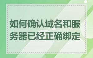 如何确认域名和服务器已经正确绑定