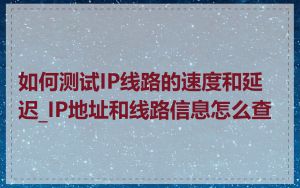如何测试IP线路的速度和延迟_IP地址和线路信息怎么查