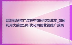 网络营销推广过程中如何控制成本_如何利用大数据分析优化网络营销推广效果