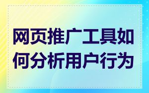 网页推广工具如何分析用户行为