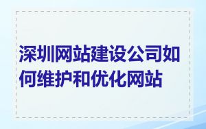 深圳网站建设公司如何维护和优化网站