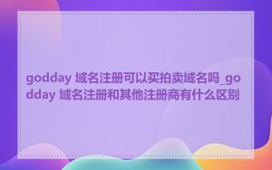godday 域名注册可以买拍卖域名吗_godday 域名注册和其他注册商有什么区别