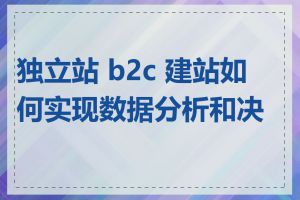 独立站 b2c 建站如何实现数据分析和决策