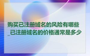 购买已注册域名的风险有哪些_已注册域名的价格通常是多少