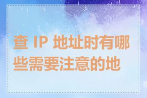 查 IP 地址时有哪些需要注意的地方
