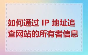 如何通过 IP 地址追查网站的所有者信息