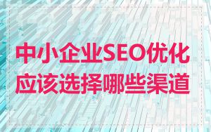 中小企业SEO优化应该选择哪些渠道