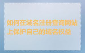 如何在域名注册查询网站上保护自己的域名权益