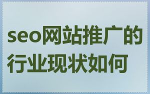 seo网站推广的行业现状如何