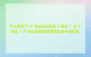 什么情况下 IP 地址会出现全 0 或全 1_全 0 和全 1 IP 地址在网络管理和监控中的应用