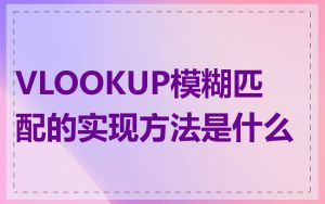 VLOOKUP模糊匹配的实现方法是什么