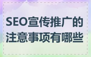 SEO宣传推广的注意事项有哪些