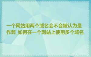 一个网站用两个域名会不会被认为是作弊_如何在一个网站上使用多个域名