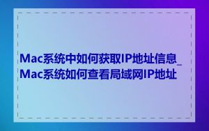 Mac系统中如何获取IP地址信息_Mac系统如何查看局域网IP地址